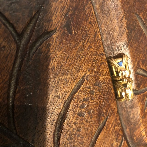 Slane & Slane Vintage 18k Gold Lemon Citrine Emerald Cut Earrings Studs - Picture 16 of 16